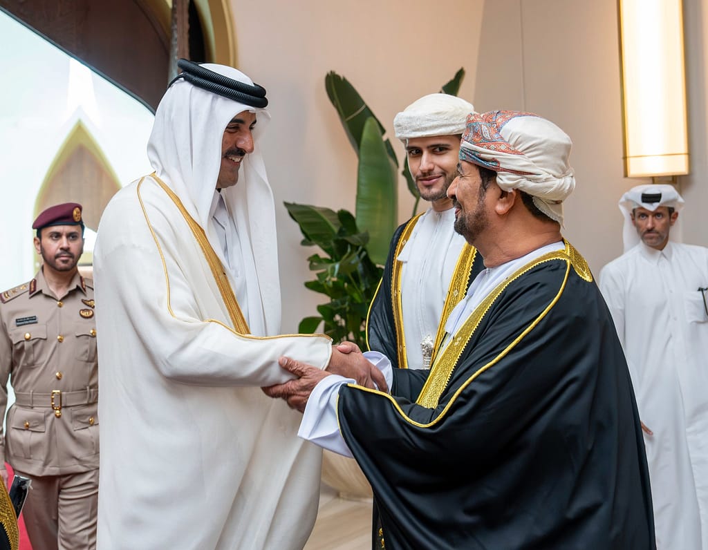 His Majesty in a private visit to Emir of Qatar