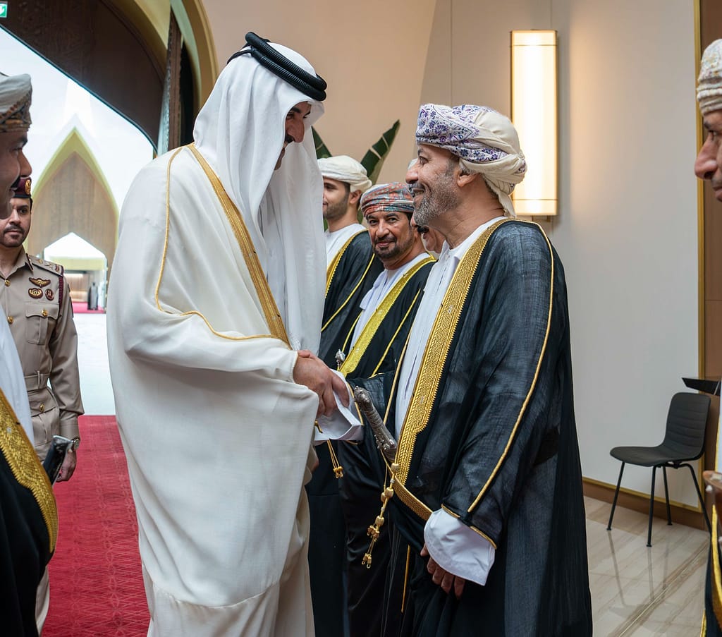 His Majesty in a private visit to Emir of Qatar