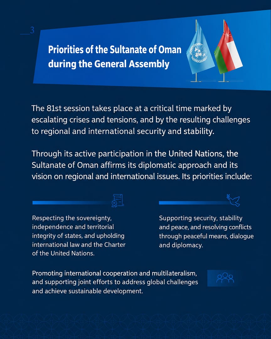 Graphic Oman priorities at UNGA 3