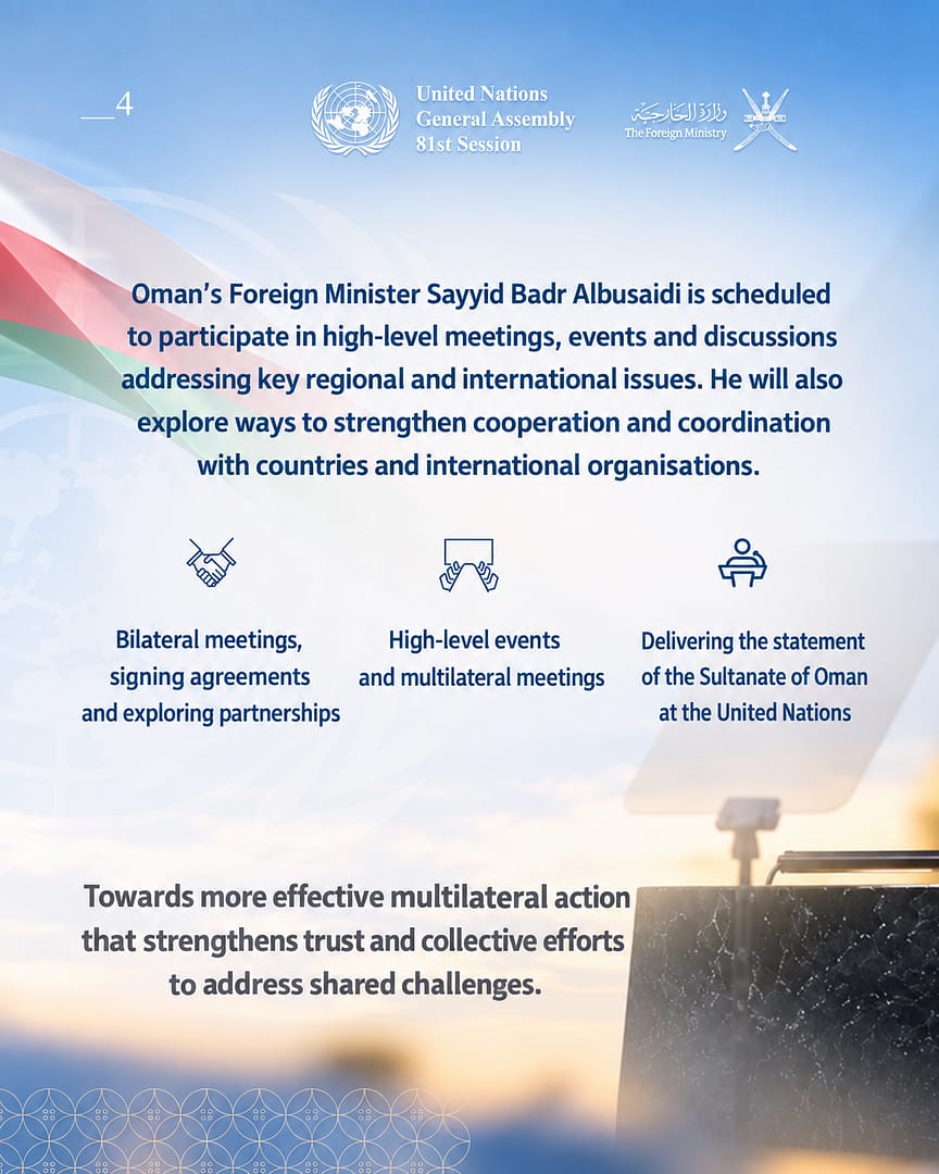 Graphic Oman priorities at UNGA 4
