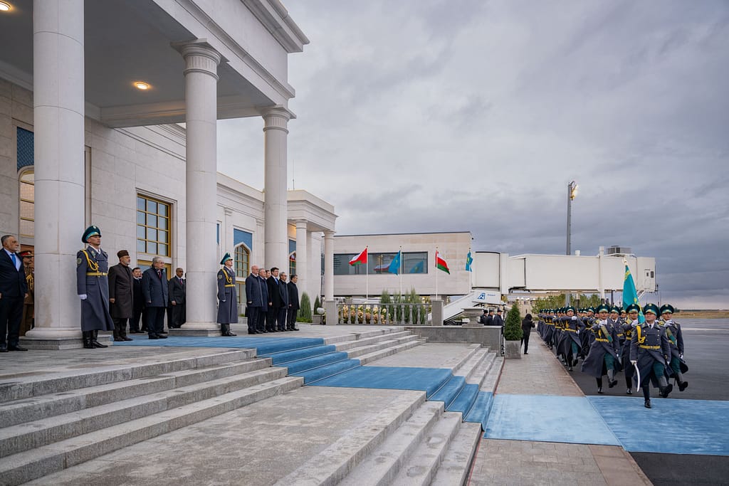 His Majesty arrives in Kazakhstan