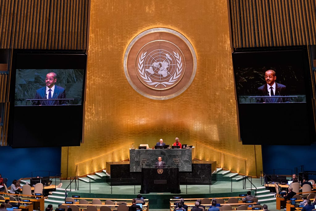 Sayyid Badr delivers Oman's statement to UN General Assembly
