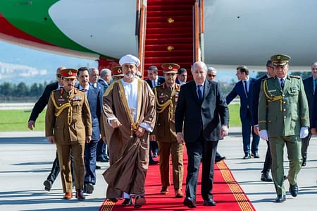 His Majesty The Sultan arrives in Algeria