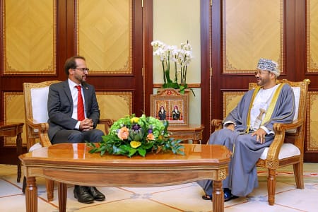 معالي السيد وزير الخارجية يستقبل السفير السويسري بمناسبة انتهاء مهام عمله