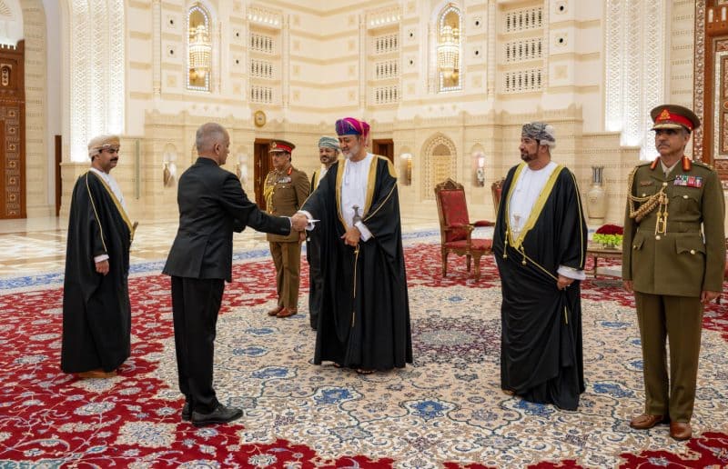 His Majesty receives credentials of Ambassador of India