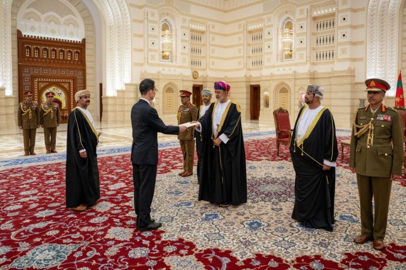 His Majesty receives credentials of Ambassador of Japan