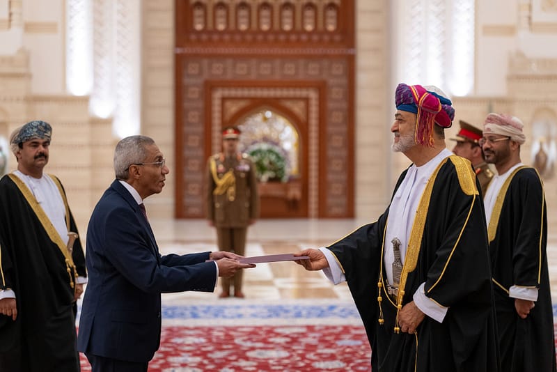 His Majesty receives credentials of Egyptian ambassador