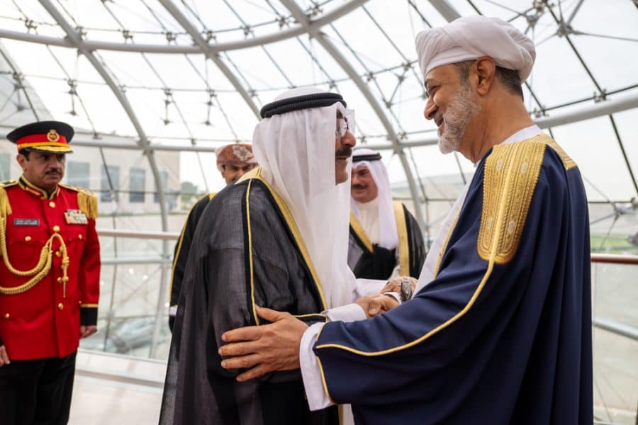 His Majesty the Sultan arrives in the State of Kuwait