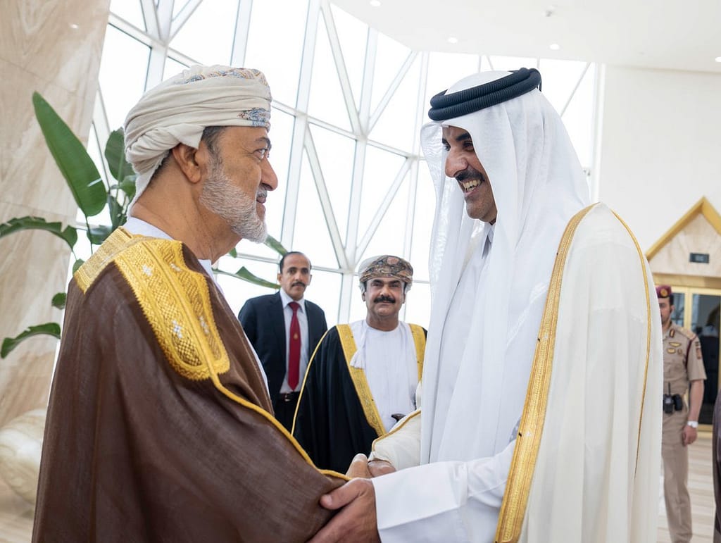 His Majesty in a private visit to Emir of Qatar