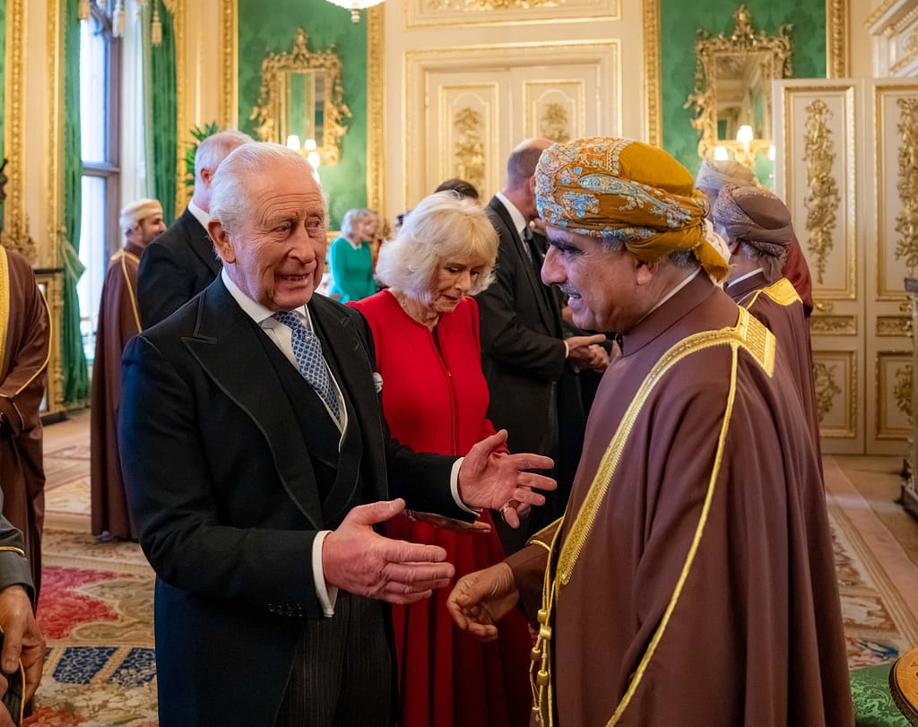 King Charles greets His Majesty's official delegation