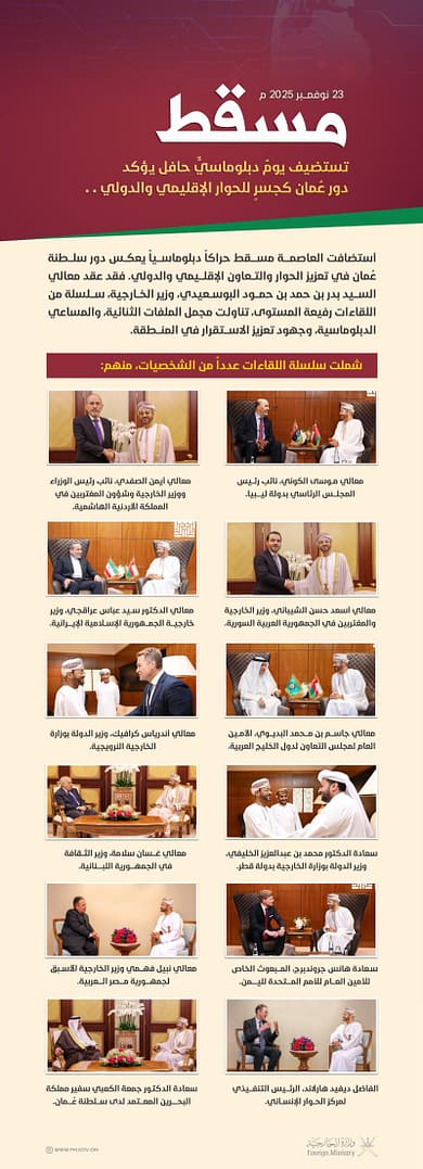 مسقط تستضيف يوما دبلوماسيا حافلا