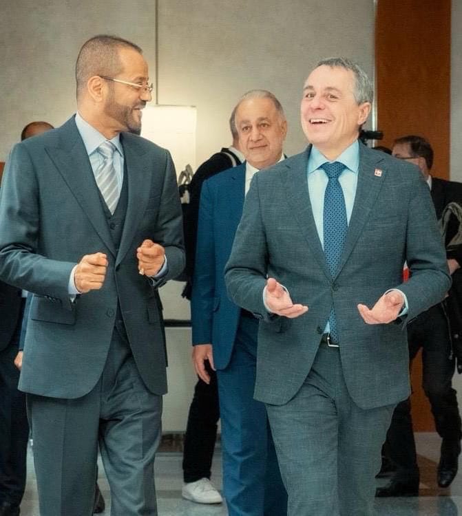 وزير الخارجية يلتقي نائب رئيس المجلس الفيدرالي ورئيس الوزارة الفيدرالية للشؤون الخارجية بسويسرا