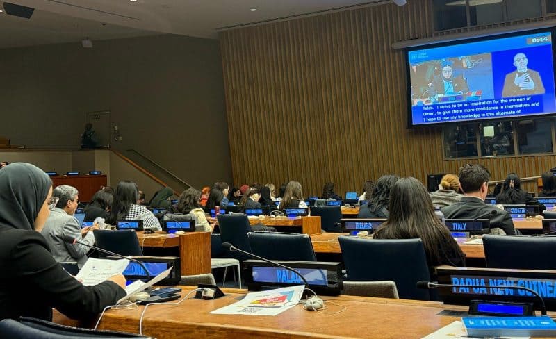 New York: Mariah Al Hinai represents Oman in the annual UN Commission on the Status of Women