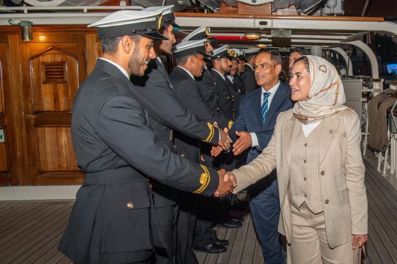 Shabab Oman II arrives at Sailing Festival in Bremerhaven