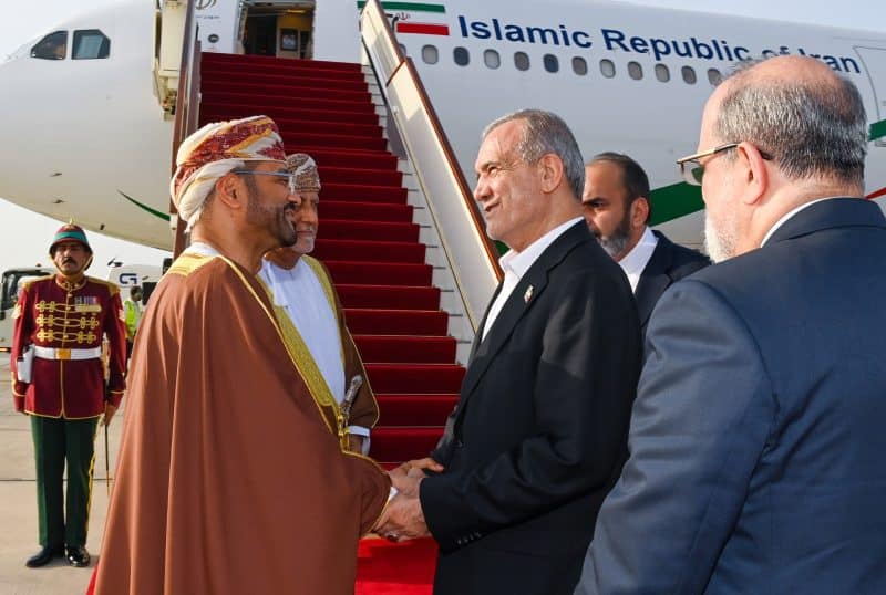 President of Iran leaves Oman