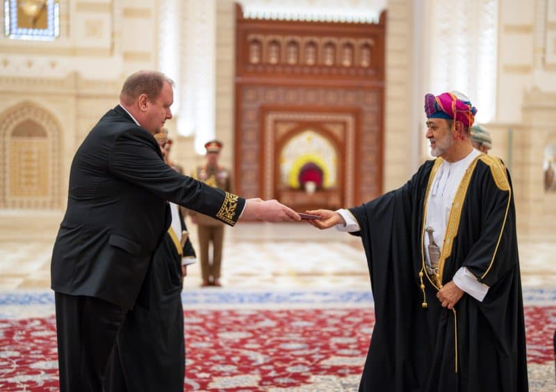 His Majesty receives credentials of Ambassador of Russia