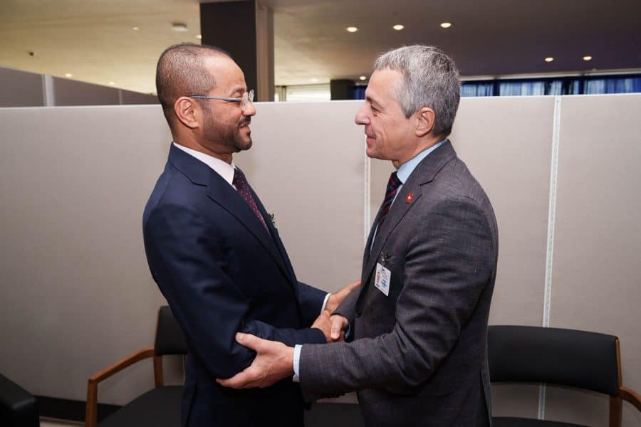 معالي السيد وزير الخارجية يلتقي نظيره السويسري في نيويورك