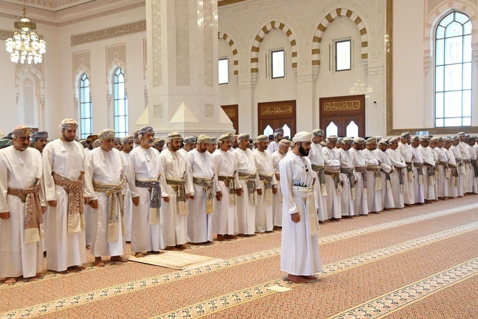 His Majesty at Eid Al Fitr prayers