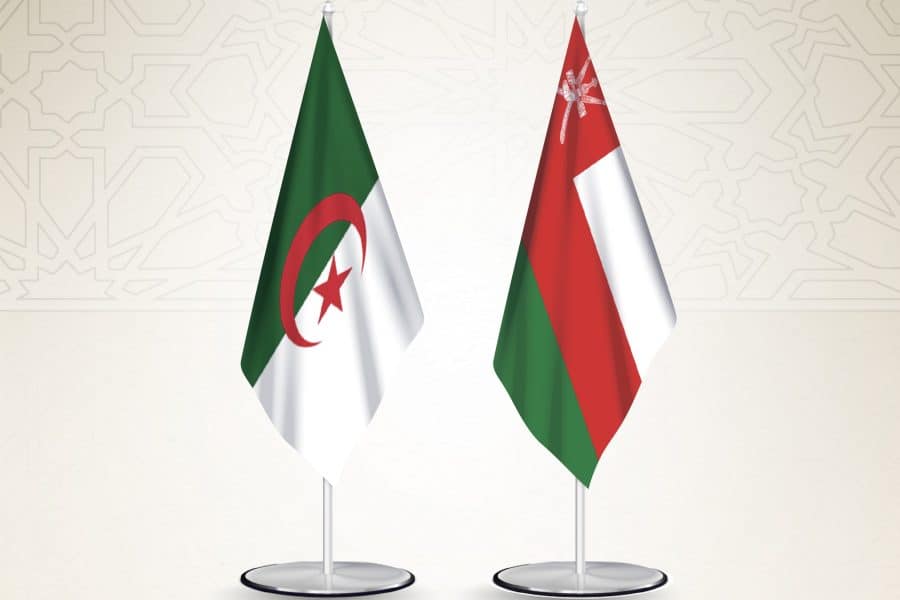 Algeria and Oman flags