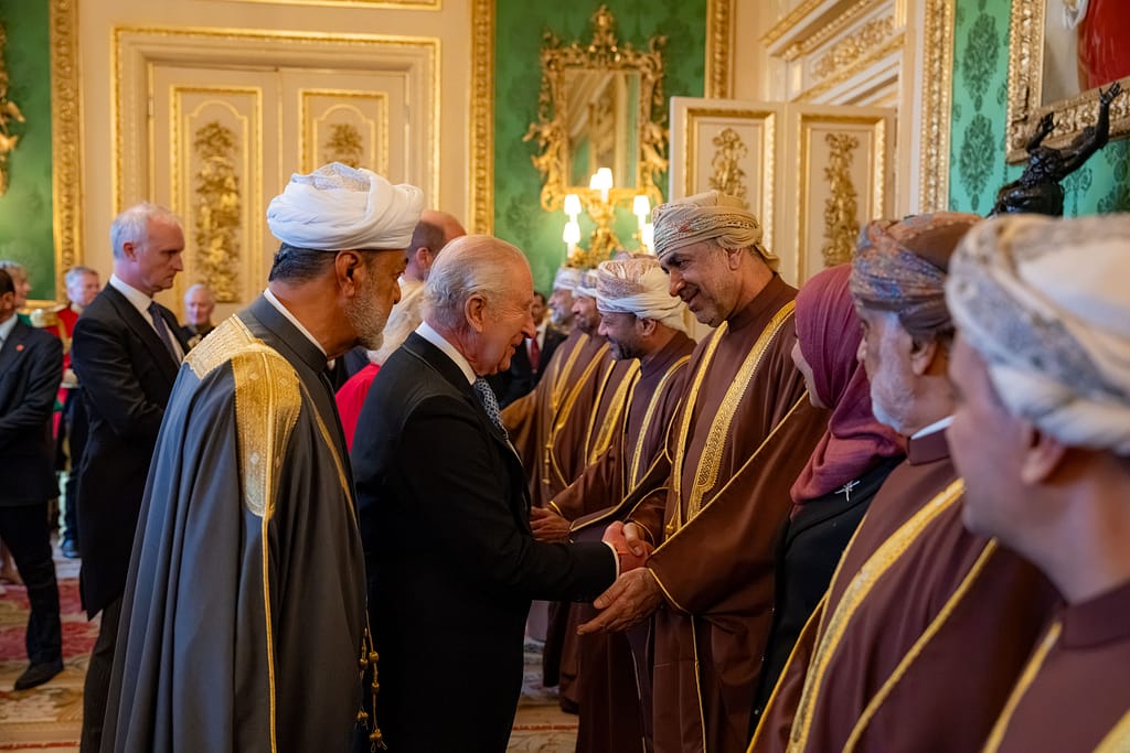 King Charles greets His Majesty's official delegation