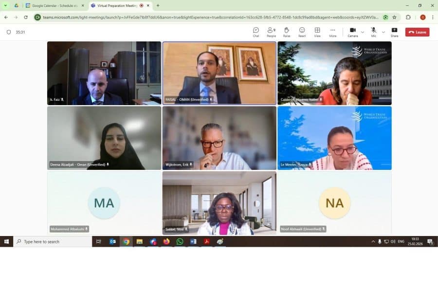 جنيف: نائب رئيس بعثة سلطنة عمان لدى منظمة التجارة العالمية ينظم اجتماعا حول التدريب والتعاون
