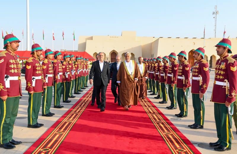 President of Iran leaves Oman